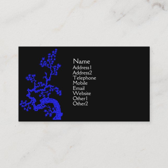 Chinese Design Profile Card - Blue (Front)