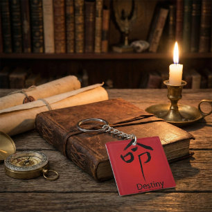 Chinese Destiny Symbol Calligraphy Key Ring