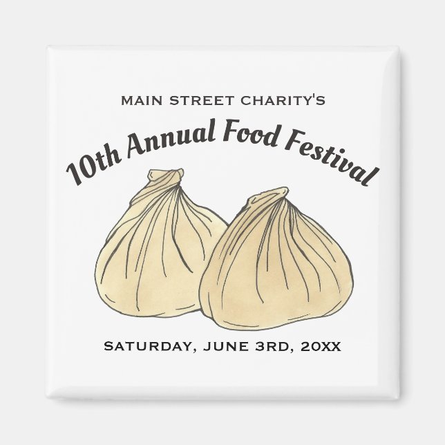 Chinese Dim Sum Shumai Dumplings Food Festival Magnet (Front)