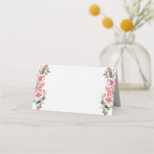 Chinese double happiness rustic floral wedding  place card