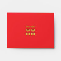 Chinese Double Happiness Wedding Money Gold Red