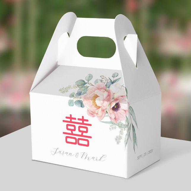Chinese Double Happiness Wedding Thank You Favour Box (Creator Uploaded)