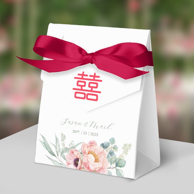 Chinese Double Happiness Wedding Thank You Favour Box (Creator Uploaded)