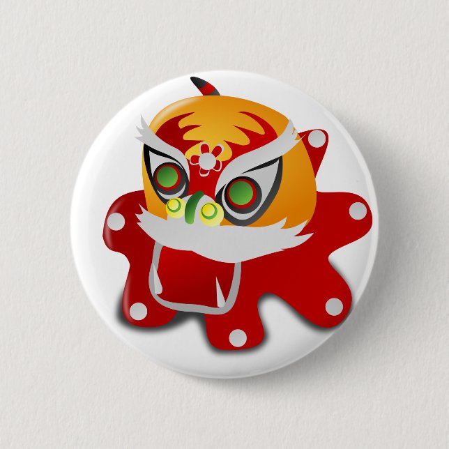 chinese dragon 6 cm round badge (Front)