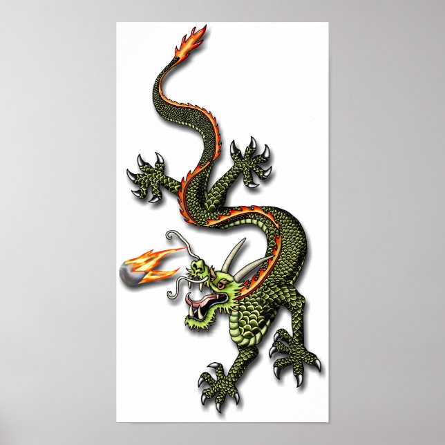 Chinese Dragon and Pearl Poster (Front)
