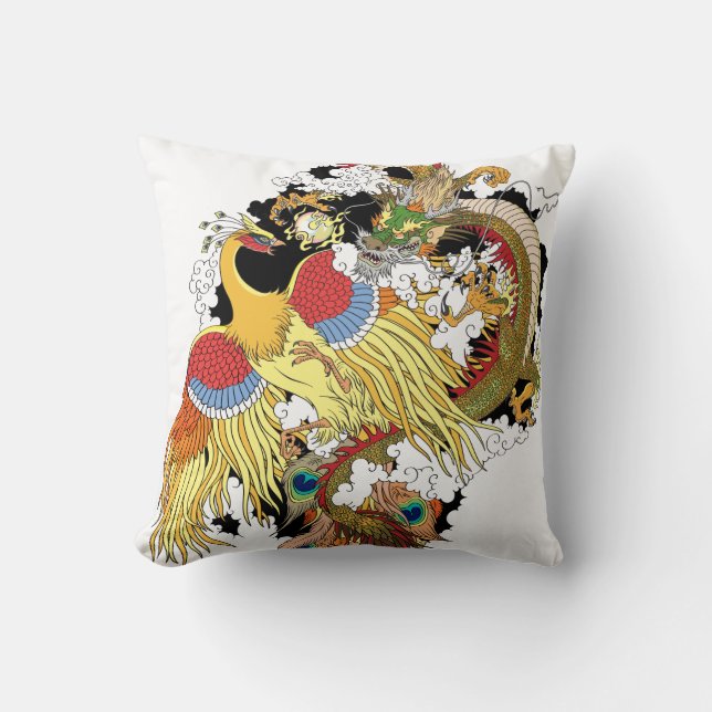 Chinese dragon and phoenix cushion (Front)
