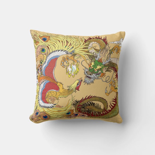Chinese dragon and phoenix cushion (Front)