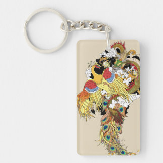 Chinese dragon and phoenix key ring
