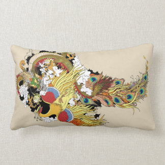 Chinese dragon and phoenix lumbar cushion