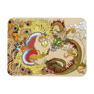 Chinese dragon and phoenix magnet