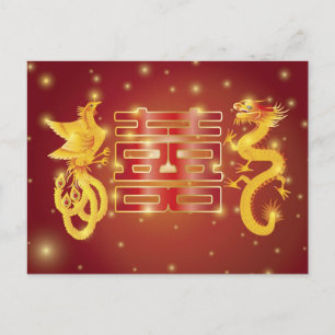 Chinese Dragon and Phoenix Postcard