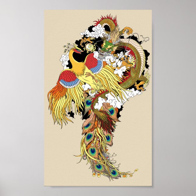Chinese dragon and phoenix poster (Front)