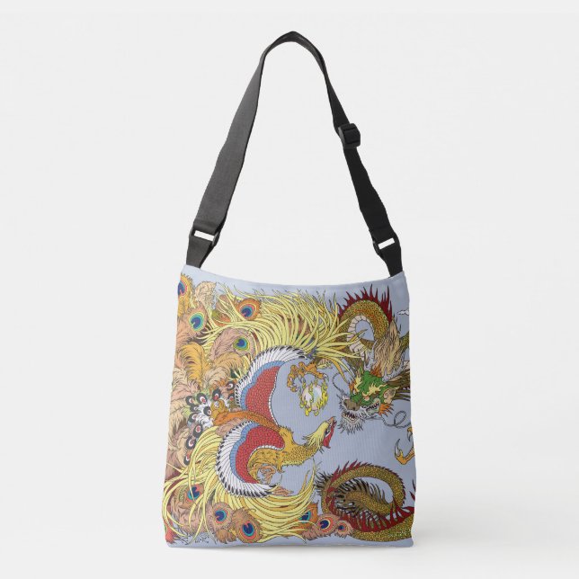 Chinese dragon ang golden phoenix crossbody bag (Front)
