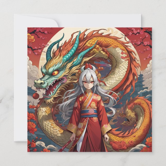 Chinese Dragon Anime card (Front)