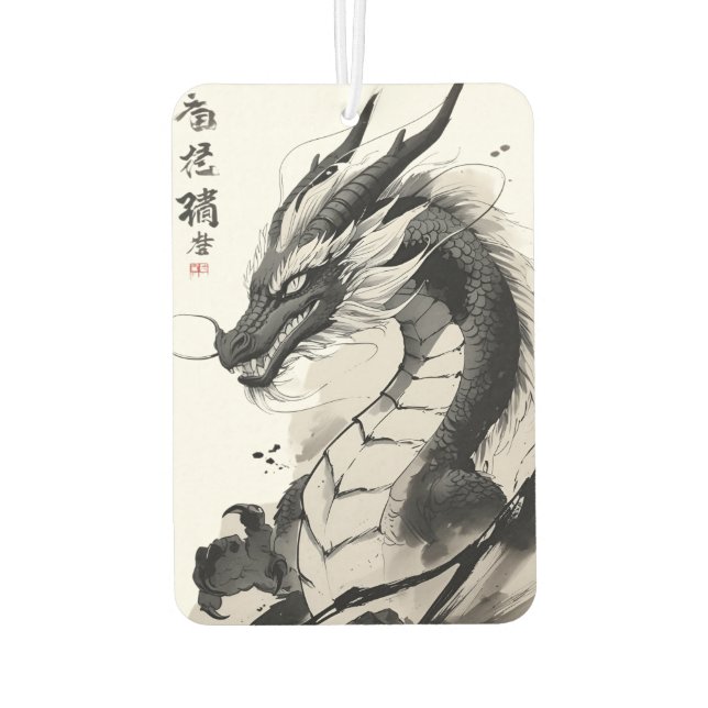  Chinese Dragon Art | Mythical Beast Illustration Car Air Freshener (Back)