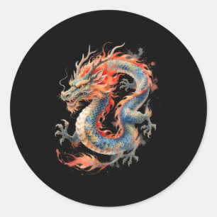 Chinese Dragon Asian Mythology Zodiac Classic Round Sticker