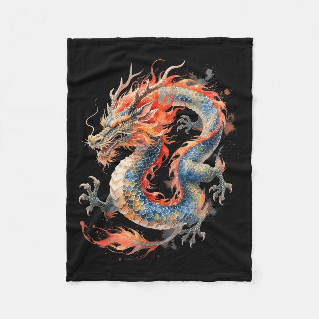 Chinese Dragon Asian Mythology Zodiac  Fleece Blanket (Front)
