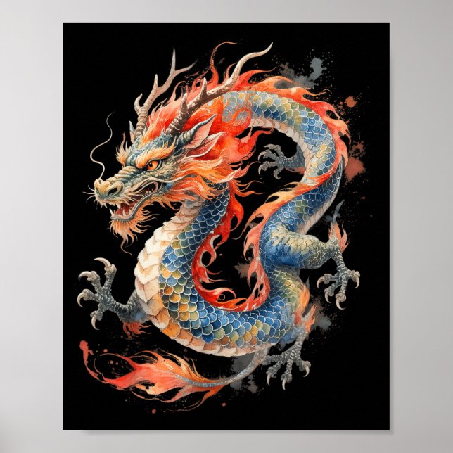 Chinese Dragon Asian Mythology Zodiac  Poster (Front)
