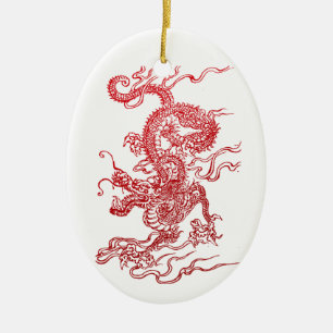 Chinese Dragon Ceramic Tree Decoration