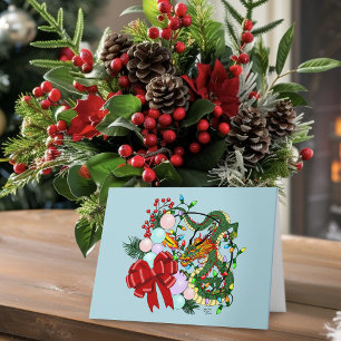 Chinese Dragon Christmas Wreath Card