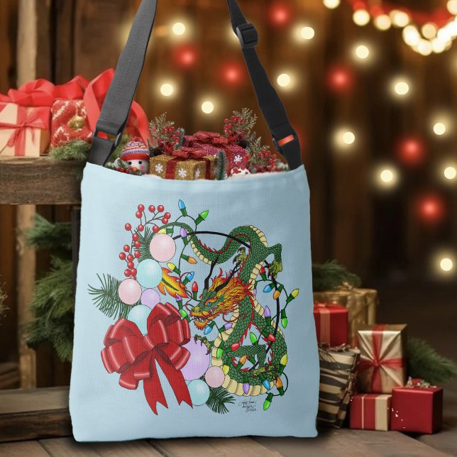 Chinese Dragon Christmas Wreath Crossbody Bag (Creator Uploaded)