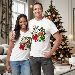 Chinese Dragon Christmas Wreath T-Shirt
