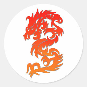 Chinese Dragon Classic Round Sticker