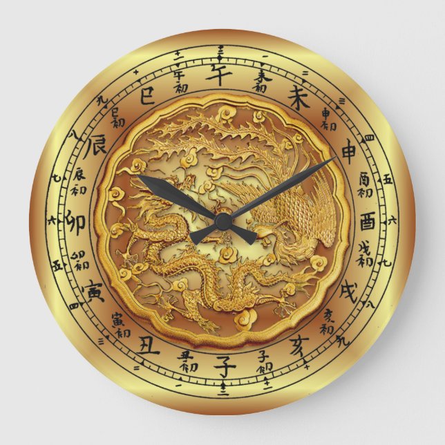 Chinese Dragon Clock ~ Dragon and Phoenix ~ (Front)