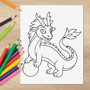 Chinese Dragon Color Me Rubber Stamp