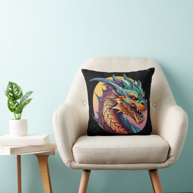 Chinese Dragon Colourful Cartoon Cushion (Chair)
