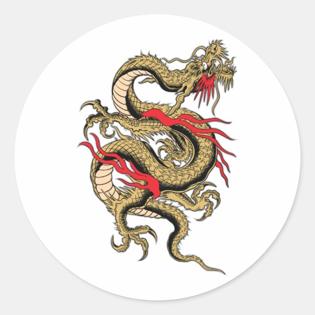 Chinese Dragon customisable designs Classic Round Sticker (Front)
