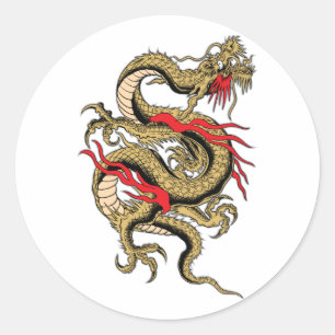 Chinese Dragon customisable designs Classic Round Sticker