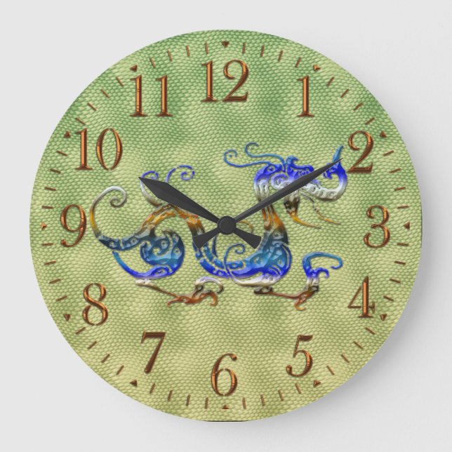 Chinese Dragon Fantasy Art Designer Gift Clock (Front)