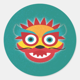 Chinese Dragon Good Luck New Year Classic Round Sticker
