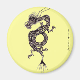 Chinese dragon graphic drawing art magnet design