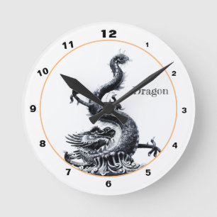 Chinese Dragon & Home Lucky Protectors / Dragons Round Clock