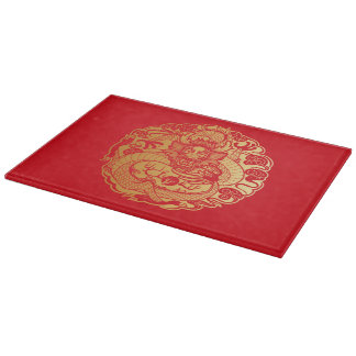 Chinese dragon in clouds cutting board