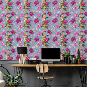 Chinese Dragon Lotus Cherry Blossoms  Wallpaper