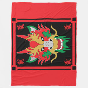 Chinese Dragon Masks Asian Art   Fleece Blanket