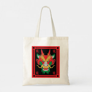 Chinese Dragon Masks Asian Art Tote Bag