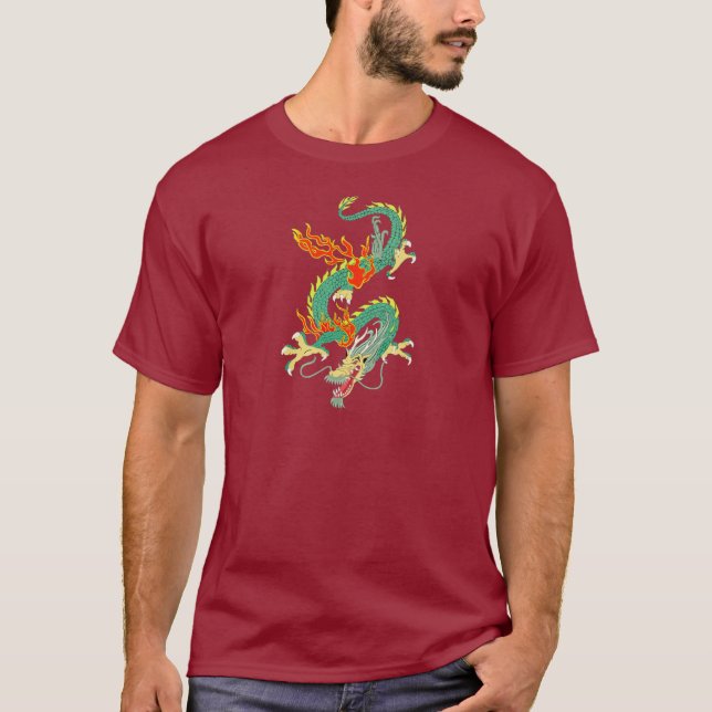 Chinese Dragon Men's Basic Dark T-Shirt (Front)