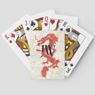Chinese Dragon Monogram Personalised Playing Cards
