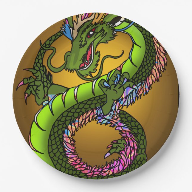 Chinese Dragon  Paper Plate (Front)