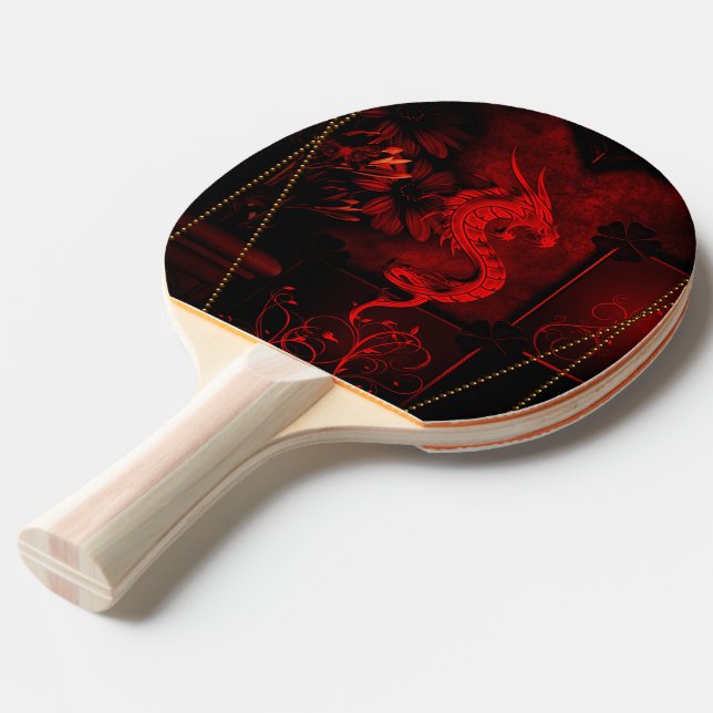 Chinese dragon ping pong paddle (Front Angle)