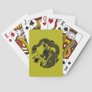 Chinese Dragon Playing Card Gold and Black