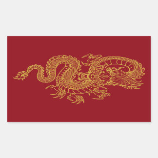 Chinese Dragon Rectangular Sticker