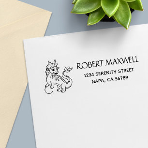 Chinese Dragon Return Address Self-inking Stamp