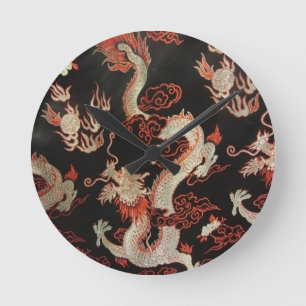 Chinese Dragon Round Clock