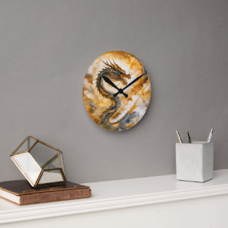Chinese Dragon Round Clock