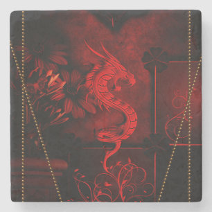 Chinese dragon stone coaster